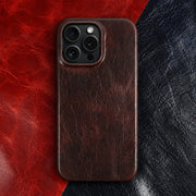 Coque en cuir à finition patinée pour iPhone