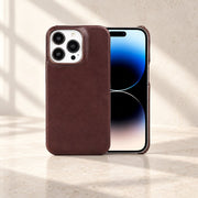 Coque en cuir Café — présentation premium