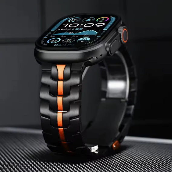 Bracelet à maillons et fermoir de sécurité pour Apple Watch