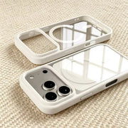 Coque transparente magnétique pour iPhone — Blanc
