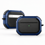 Coque AirPods renforcée bleue, fond blanc