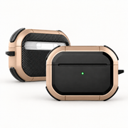 Coque AirPods renforcée or, fond blanc