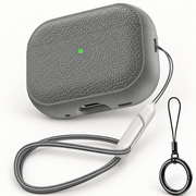 Étui AirPods texturé — Gris sur fond blanc premium