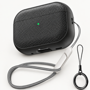 Étui AirPods texturé — Noir sur fond blanc premium