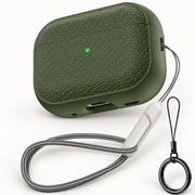 Étui AirPods texturé — Vert sur fond blanc premium