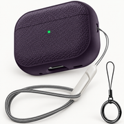 Étui AirPods texturé — Violet sur fond blanc premium