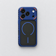 Coque Armor magnétique à dos mat pour iPhone — bleu ; téléphone non inclus