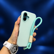 Coque mate avec dragonne pour iPhone — bleu glacier