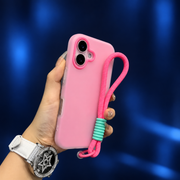 Coque mate avec dragonne pour iPhone — rose framboise