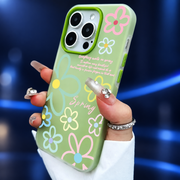 Coque florale pour iPhone — vert