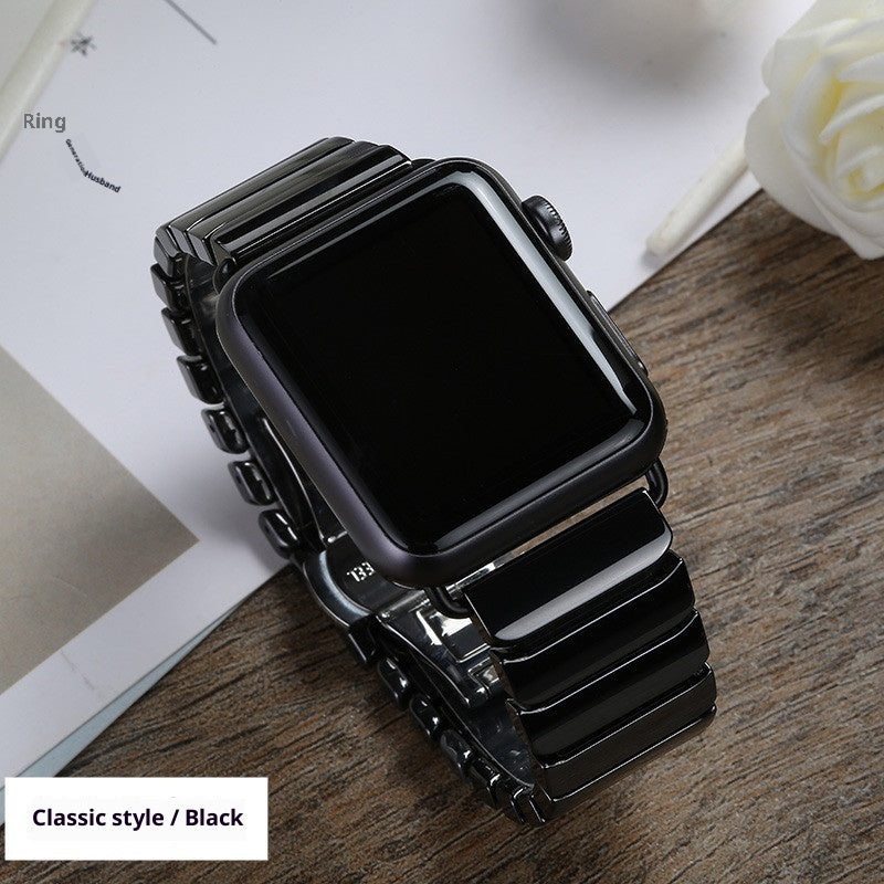 Bracelet en céramique à fermoir papillon pour Apple Watch