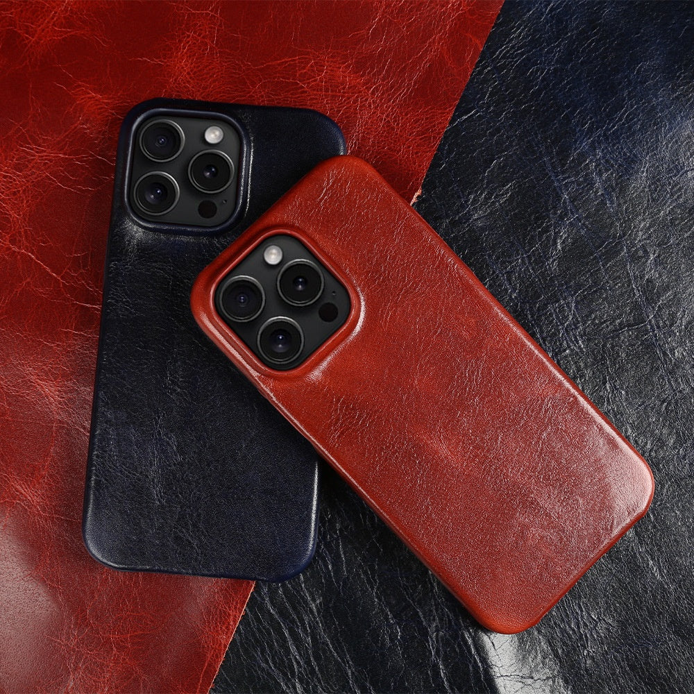 Coque en cuir à finition patinée pour iPhone