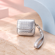 Crocodile AirPods case silver