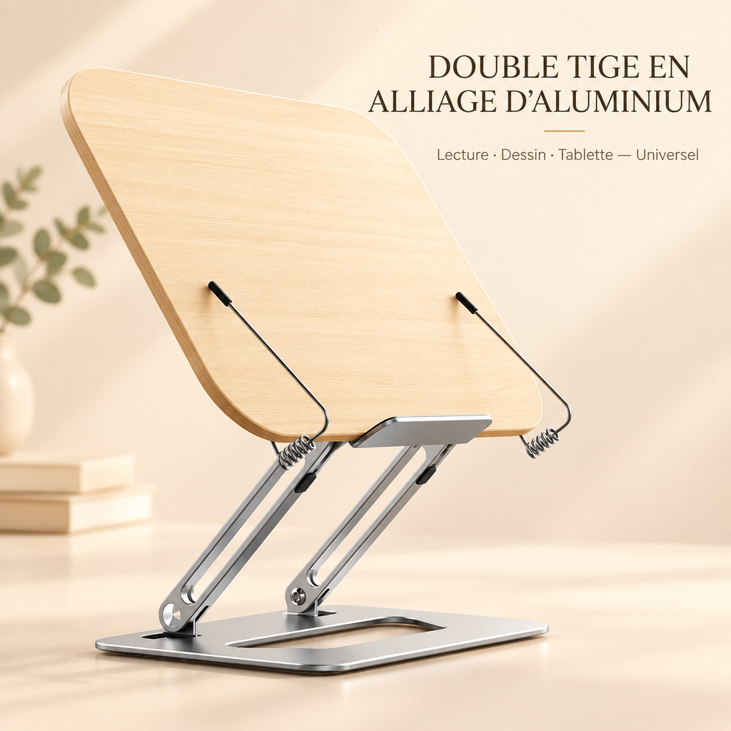 Support réglable en bois pour ordinateur et lecture
