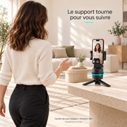 Caméra de suivi orientée vers l’utilisatrice — rotation à 360°